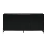 BUFFET 3 PORTAS 1,65 M X 40 CM RIBS - PRETO/PRETO - Foto 1