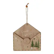 ADORNO CARTA 15 CM VILAREJO NOEL - CASCA DE URUCUM/CIPESTRE - Foto 1