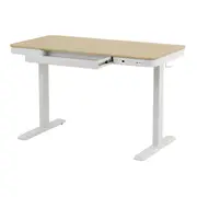 MESA DE ESCRITÓRIO REGULÁVEL E ELÉTRICA 1 GAVETA 1,18 M X 60 CM ELEVATION PLUS - BRANCO/CARVALHO - Foto 4