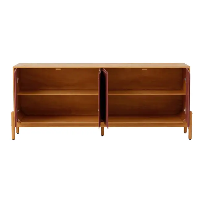 BUFFET 4 PORTAS 1,87 M X 45 CM ANTÚRIO - MACCHIATO/RODONITA - Foto 3