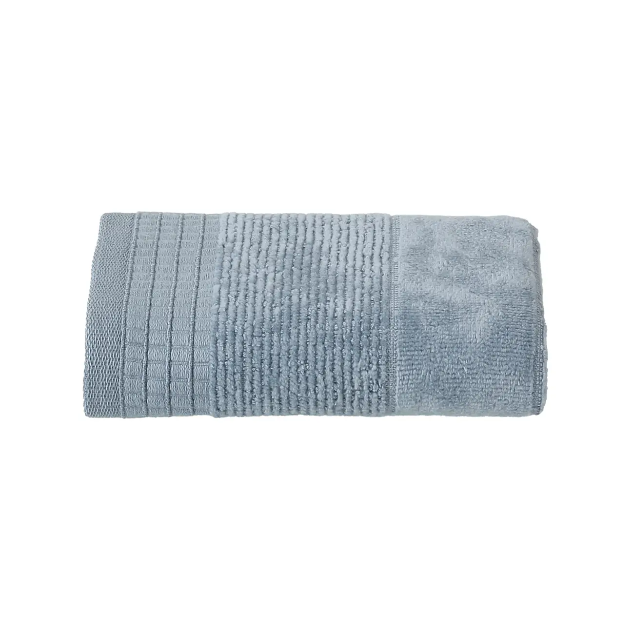 TOALHA DE LAVABO 50 CM X 30 CM DOUX AU TOUCHER - BLEU CENDRÉ - Foto 2