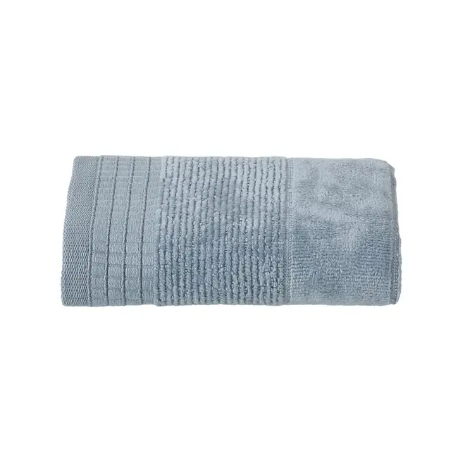 TOALHA DE LAVABO 50 CM X 30 CM DOUX AU TOUCHER - BLEU CENDRÉ - Foto 2