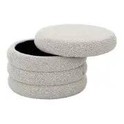 PUFF/BAÚ DOUDOUNE - BOUCLÉ NATURAL - Foto 3
