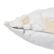 CAPA PARA ALMOFADA 45 CM X 45 CM FLOR DE ALGODÃO - OFF WHITE/ARGILA CRUA - Foto 4