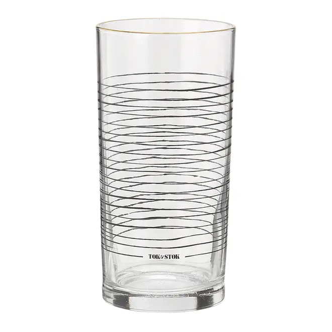 COPO LONG DRINK 300 ML HIPFIX LISTRAS - INCOLOR/OURO - Foto 2