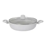 PANELA INDUÇÃO WOK COM TAMPA 28 CM CHEF - OFF WHITE/INCOLOR - Foto 1