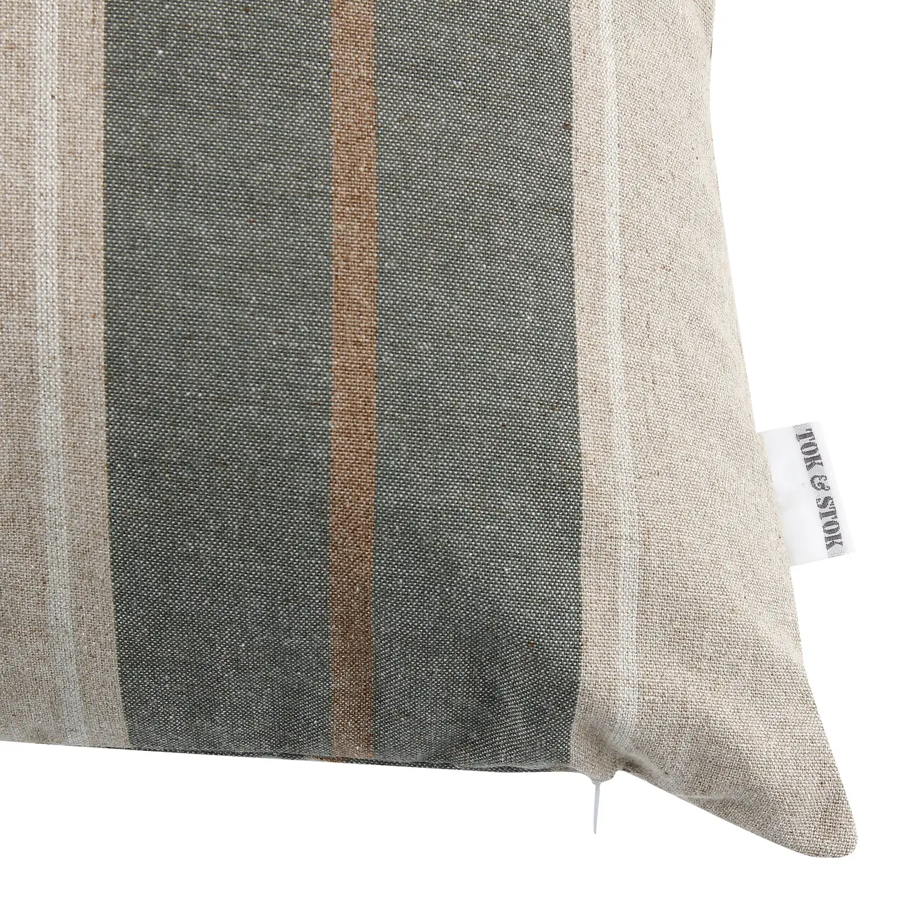 ALMOFADA 50 CM X 50 CM ENTWINE STRIPES - BEGE/ENGLISH GREEN - Foto 2