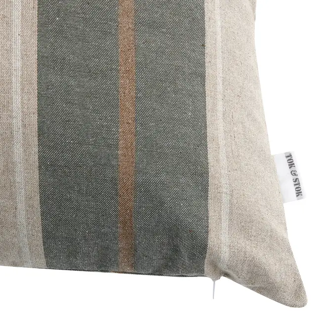 ALMOFADA 50 CM X 50 CM ENTWINE STRIPES - BEGE/ENGLISH GREEN - Foto 2