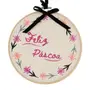 ADORNO DE PAREDE FELIZ PÁSCOA 21 CM PASCOQUETTE - BLEU CENDRÉ/VIN ROSE - Foto 3