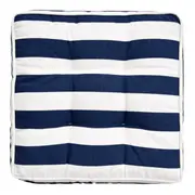 FUTON 40 CM X 40 CM BLUESTRIPE - BRANCO/AZUL ESCURO - Foto 1