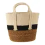 CESTO COM ALÇA 22 CM X 25 CM X 25 CM MOKKA - FIBRA CLARA/PRETO - Foto 1