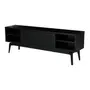 RACK 2 PORTAS DE CORRER 1,80 M X 40 CM COM PALHINHA ARES - EBANIZADO/PRETO - Foto 2