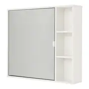 ARMÁRIO DE BANHEIRO COM ESPELHO 1 PORTA 80 CM X 70 CM SLEEK - BRANCO/PRATA - Foto 4