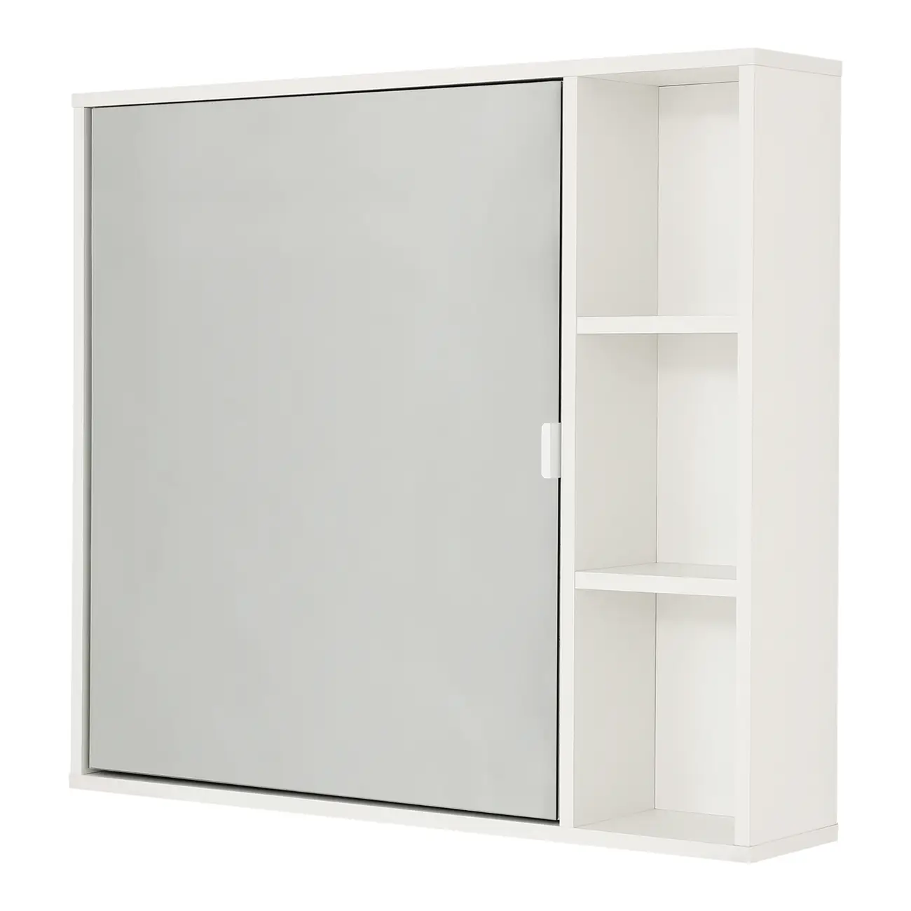 ARMÁRIO DE BANHEIRO COM ESPELHO 1 PORTA 80 CM X 70 CM SLEEK - BRANCO/PRATA - Foto 4