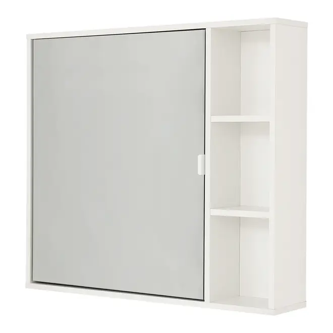ARMÁRIO DE BANHEIRO COM ESPELHO 1 PORTA 80 CM X 70 CM SLEEK - BRANCO/PRATA - Foto 4