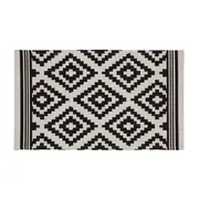 TAPETE 40 CM X 65 CM GOMBE - PRETO/BRANCO - Foto 1