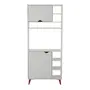 ARMÁRIO PARA ESCRITÓRIO ALTO 2 PORTAS LIN - BRANCO/NOZES - Foto 1