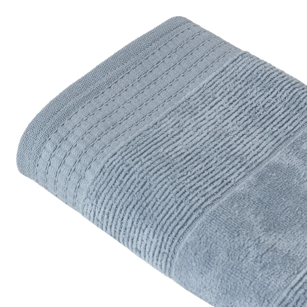 TOALHA DE ROSTO 80 CM X 48 CM DOUX AU TOUCHER - BLEU CENDRÉ - Foto 3