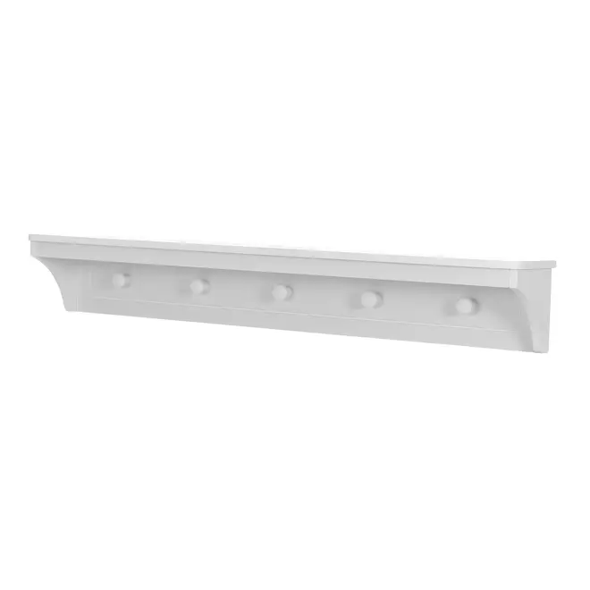 PRATELEIRA COM GANCHOS 18 CM X 1,20 M X 18 CM MON DIEU - BRANCO - Foto 2