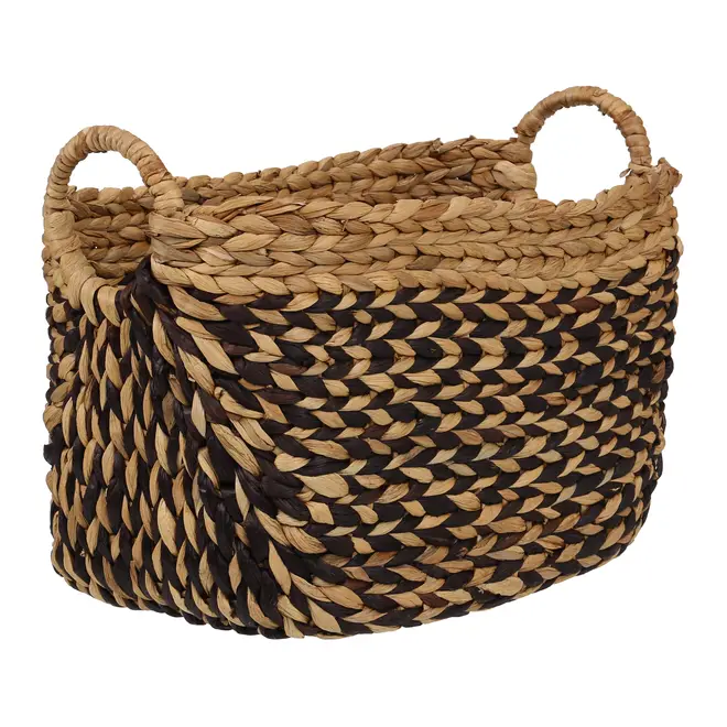 CESTO 29 CM X 45 CM X 35 CM AGUAPÉ - FIBRA NATURAL/PRETO - Foto 5