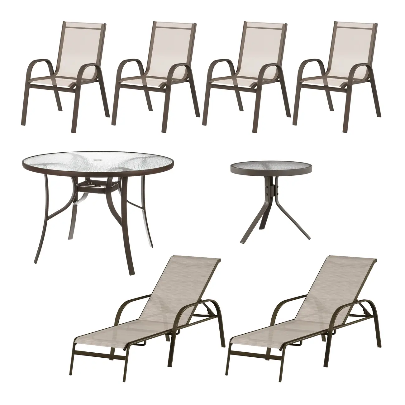 CONJUNTO GARDEN 1,07 M C/8 PEÇAS SUN - CAFÉ/CAMELO - Foto 1