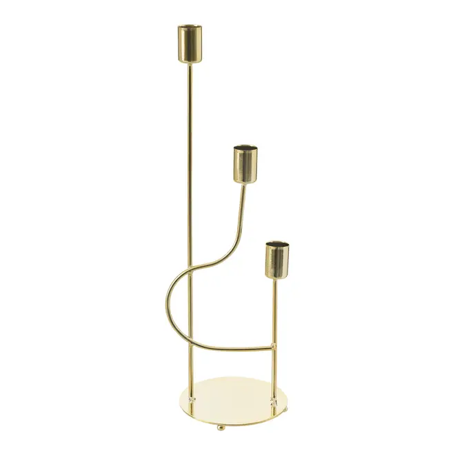 CANDELABRO PARA 3 VELAS CLEO - DOURADO - Foto 2
