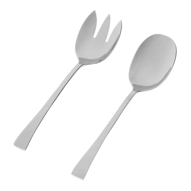 COLHER E GARFO PARA SALADA COM 2 PEÇAS BERNA - INOX - Foto 2