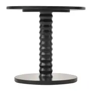 MESA LATERAL BAIXA REDONDA 50 CM TOHTEM - EBANIZADO - Foto 2