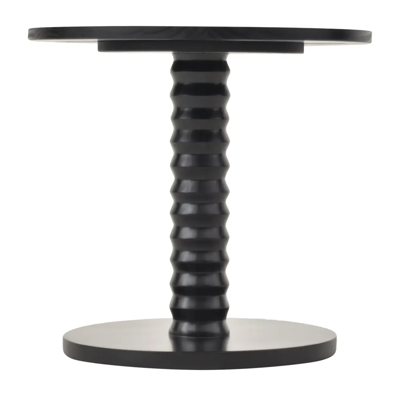 MESA LATERAL BAIXA REDONDA 50 CM TOHTEM - EBANIZADO - Foto 2