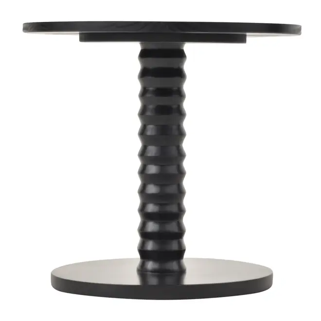 MESA LATERAL BAIXA REDONDA 50 CM TOHTEM - EBANIZADO - Foto 2