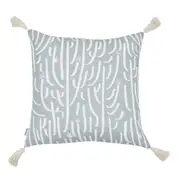 ALMOFADA 50 CM X 50 CM TÃO LONGE TÃO PERTO - SÁLVIA/CASCA DE URUCUM - Foto 2