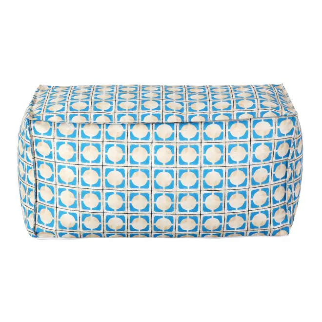 PUFF 90 CM X 45 SAUDADE TROPICAL AZULEJOS - AZUL HISTÓRICO/MULTICOR - Foto 1