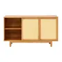 BUFFET 2 PORTAS DE CORRER COM PALHINHA 1,40 M X 40 CM PALHANDI - AMÊNDOA/NATURAL - Foto 2
