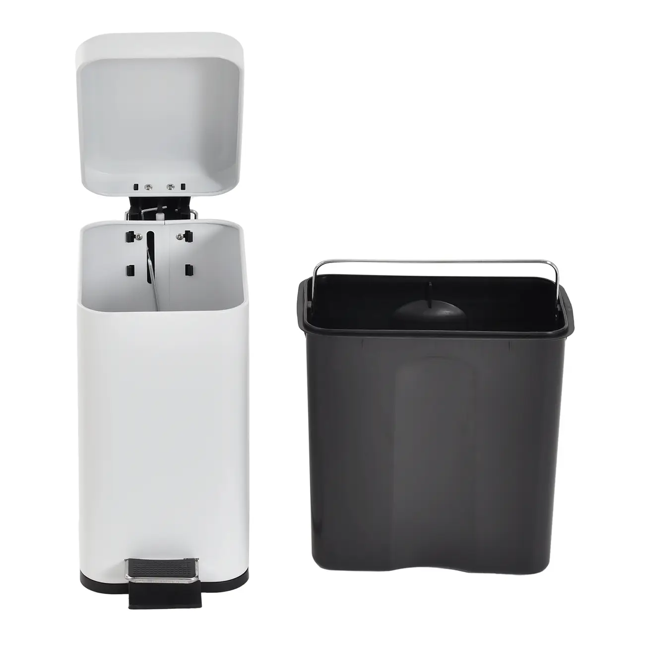 LIXEIRA COM PEDAL 5 L DURBAN - BRANCO/BRANCO - Foto 5