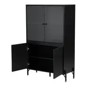 CRISTALEIRA 4 PORTAS 90X139 RIBS - PRETO/INCOLOR - Foto 10