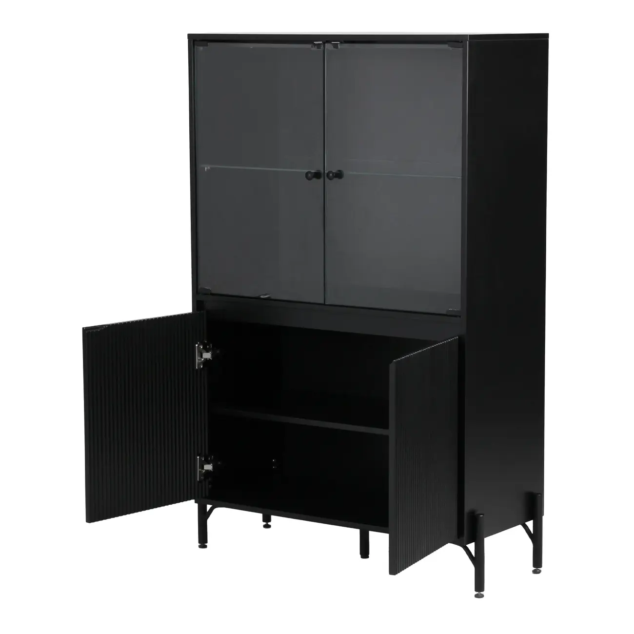 CRISTALEIRA 4 PORTAS 90X139 RIBS - PRETO/INCOLOR - Foto 10