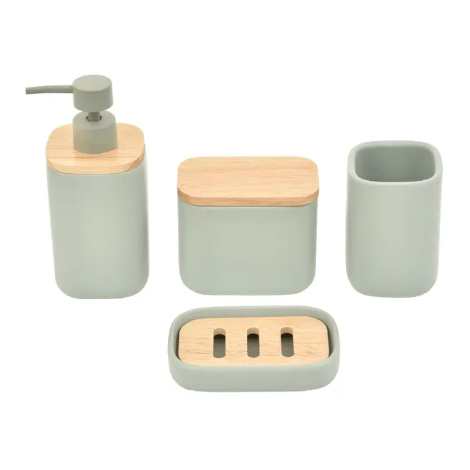 KIT BANCADA C/4 PEÇAS LODGE - SÁLVIA/BRANCO - Foto 1