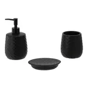 KIT PARA BANCADA 3 PEÇAS QOTO - PRETO/PRETO - Foto 1