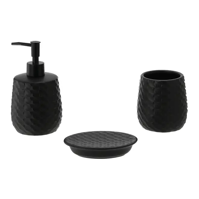 KIT PARA BANCADA 3 PEÇAS QOTO - PRETO/PRETO - Foto 1
