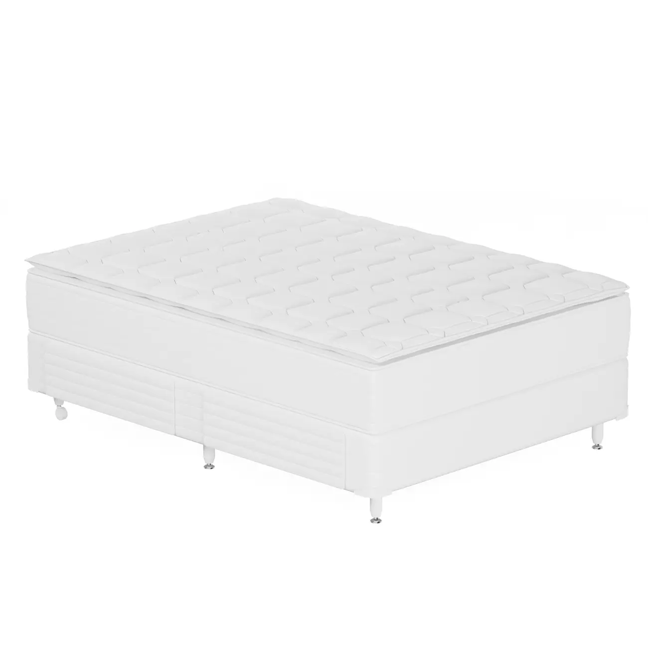 CAMA BOX DE CASAL C/GAVETA MIDDY - BRANCO/BRANCO - Foto 6