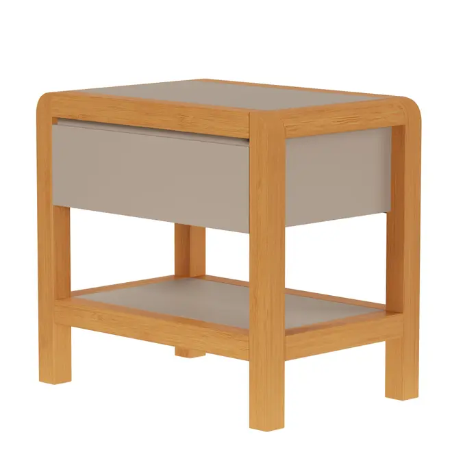 MESA DE CABECEIRA 1 GAVETA KANT - CAMELO/AMÊNDOA - Foto 17