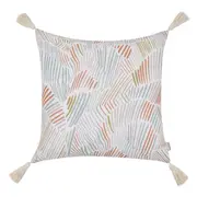 ALMOFADA 50 CM X 50 CM TÃO LONGE TÃO PERTO - SÁLVIA/CASCA DE URUCUM - Foto 1