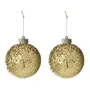 KIT PINGENTE BOLAS GLITTER COM 2 PEÇAS NATAL ASTRAL - DOURADO - Foto 1