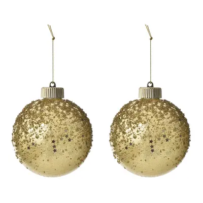KIT PINGENTE BOLAS GLITTER COM 2 PEÇAS NATAL ASTRAL
