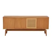 BUFFET 4 PORTAS 1,80 M X 45 CM COM PALHINHA ARES - TAUARI/FIBRA CLARA - Foto 1