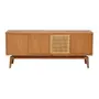 BUFFET 4 PORTAS 1,80 M X 45 CM COM PALHINHA ARES - TAUARI/FIBRA CLARA - Foto 1