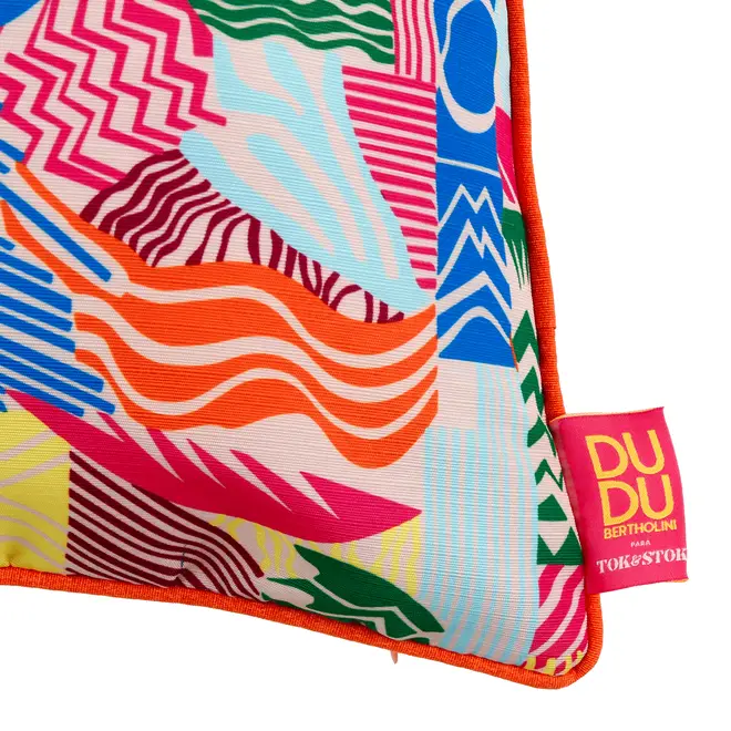 ALMOFADA 43 CM X 43 CM VIBRA VERÃO MEMPHIS CLARA - AZUL/AÇAY - Foto 4