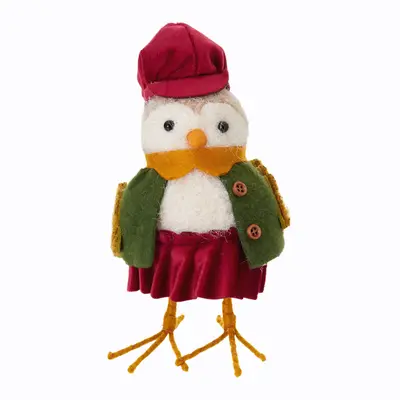 ADORNO PÁSSARO COM CACHECOL 20 CM SANTA ROCKS