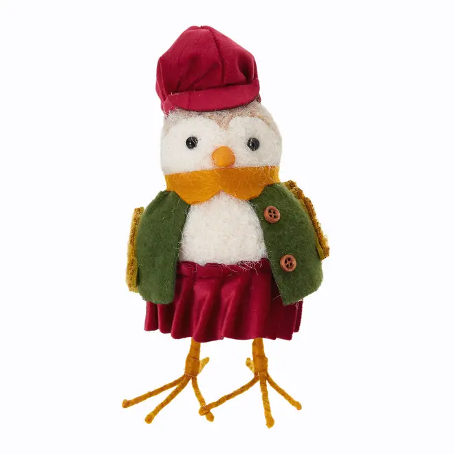 ADORNO PÁSSARO COM CACHECOL 20 CM SANTA ROCKS - MUSGO/MULTICOR - Foto 1