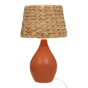 LUMINÁRIA DE MESA JOÃO C/CÚP P TABOA - TERRACOTA/FIBRA CLARA - Foto 2